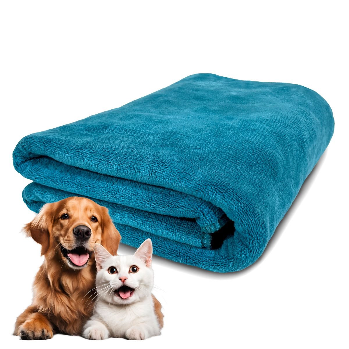 Green dog towel